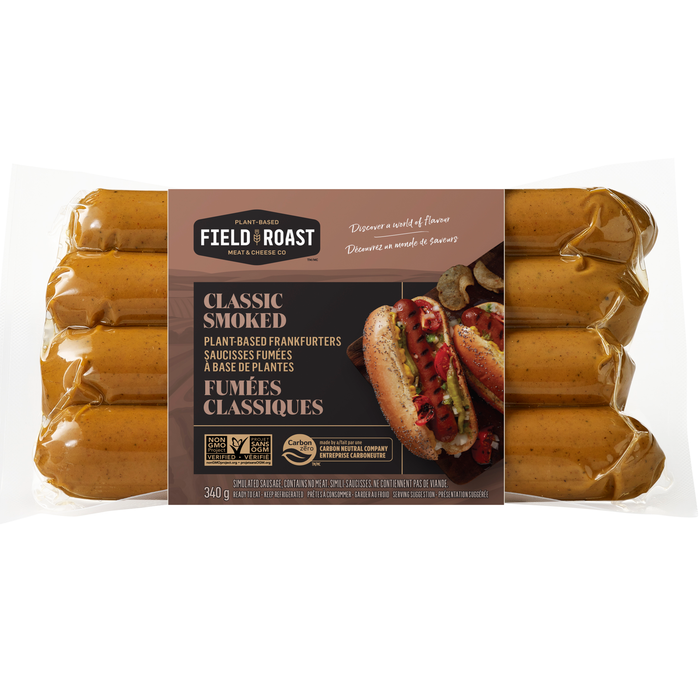 Field Roast - Classic Smoked Plant Based Frankfurters, 340 g