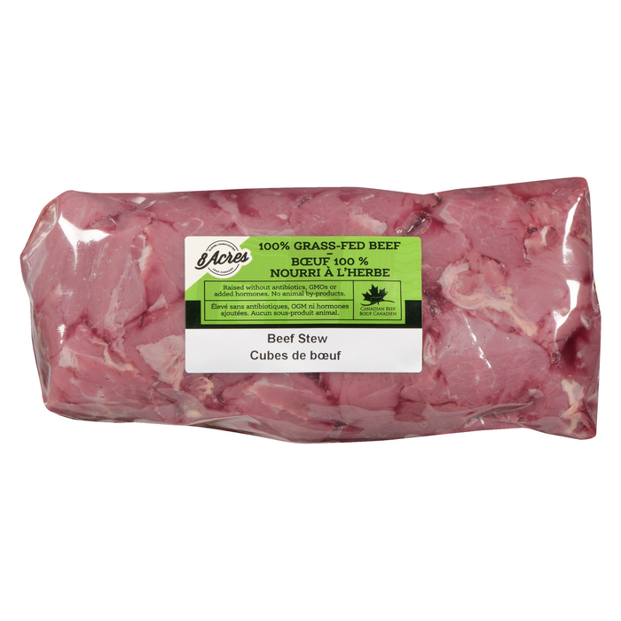 8 Acres - Grass Fed Diced Beef, 400 g