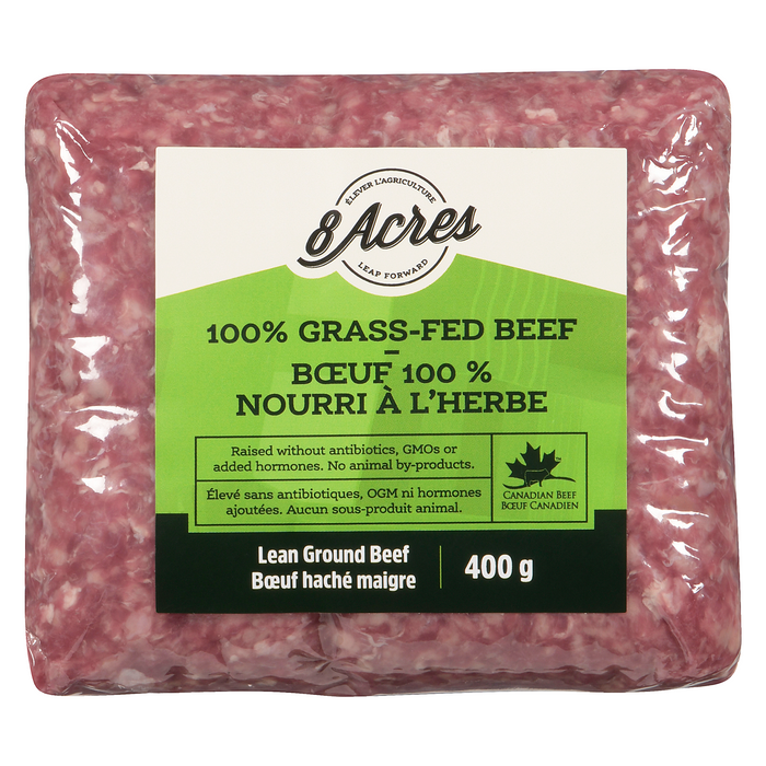 8 Acres - Grass Fed Lean Ground Beef, 400 g