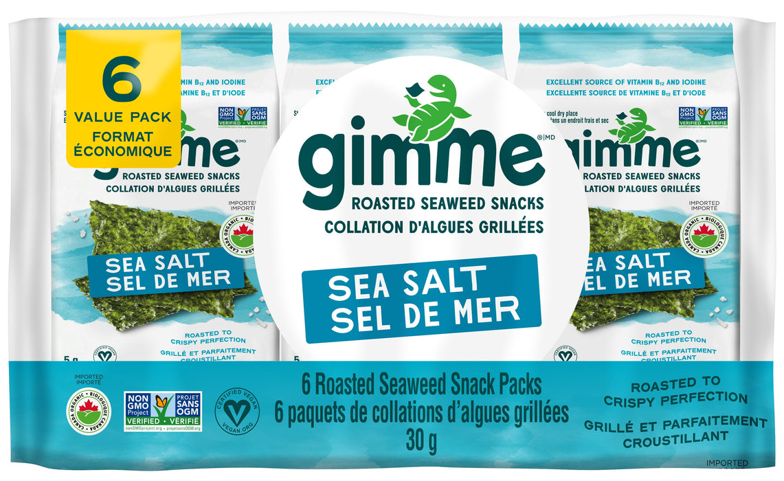 Gimme Roasted Seaweed Snacks - Sea Salt 6x5 g