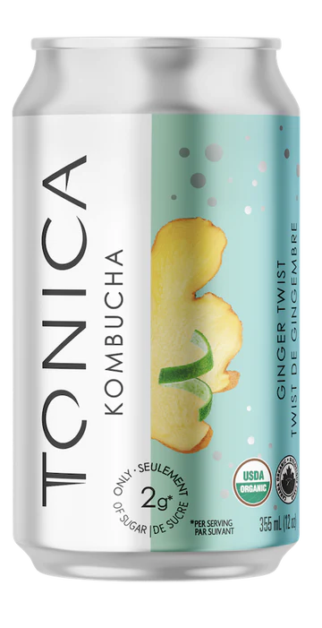 Tonica - Low Sugar Ginger Kombucha, 355 mL — Goodness Me!