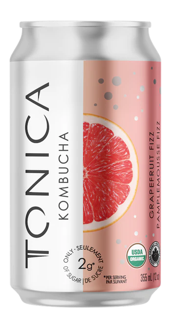 Tonica - Low Sugar Grapefruit Kombucha, 355 mL