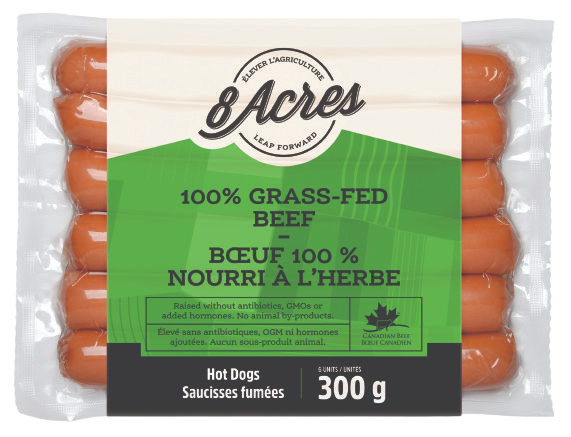 8 Acres - Grass Fed Hotdogs, 300 g