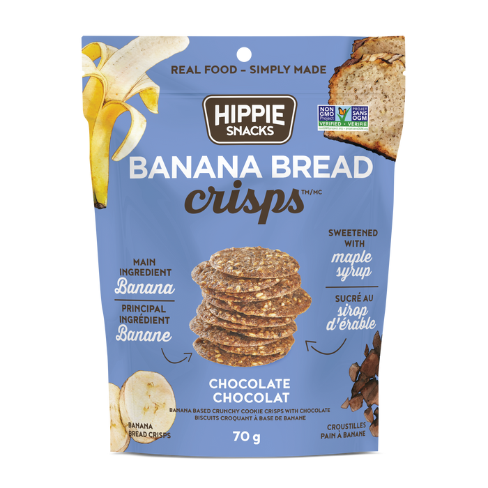 Hippie Foods - Banana Crisps, Chocolate, 70 g