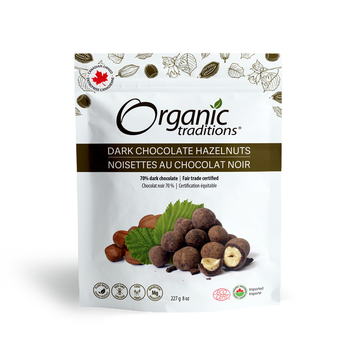 Organic Traditions - Organic Dark Chocolate Hazelnuts, 227 g