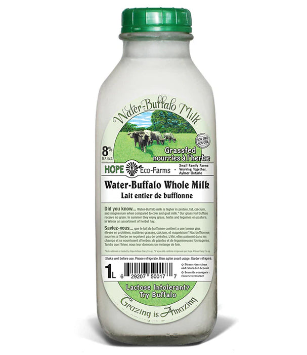 Hope Eco - Buffalo Milk - Whole Glass, 1 L