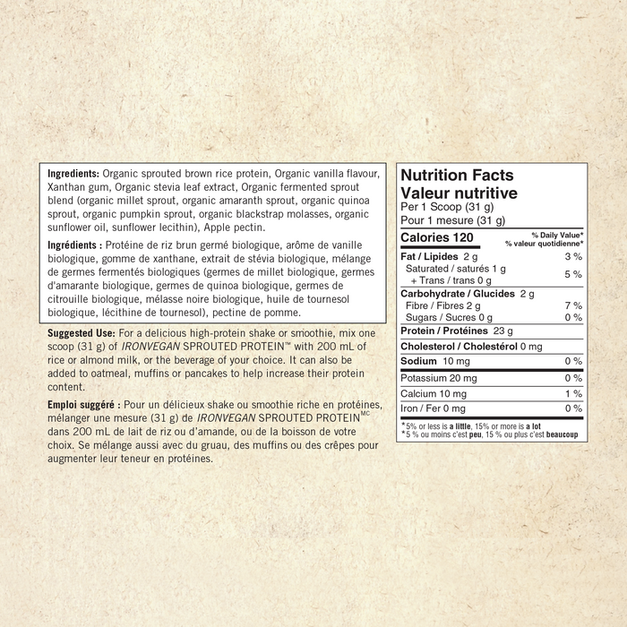 Iron Vegan - Sprouted Protein - Vanilla, 500 g