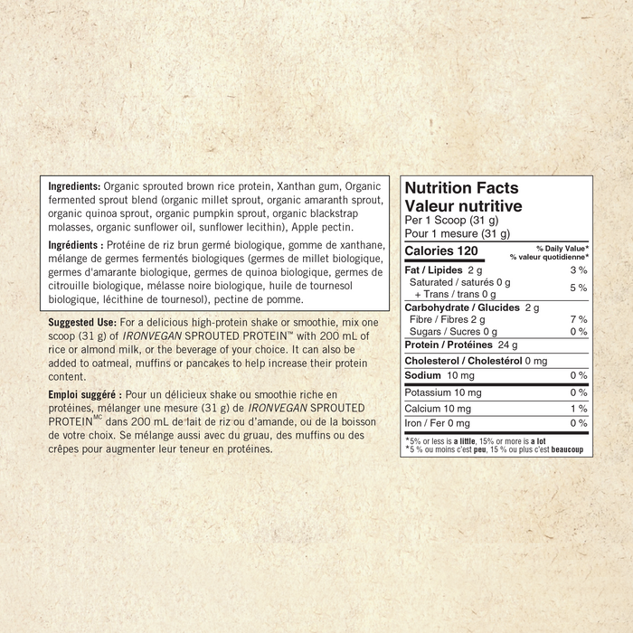 Iron Vegan - Sprouted Protein - Unflavoured, 500 g