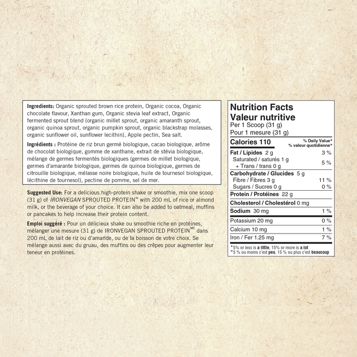 Iron Vegan - Sprouted Protein - Chocolate, 500 g