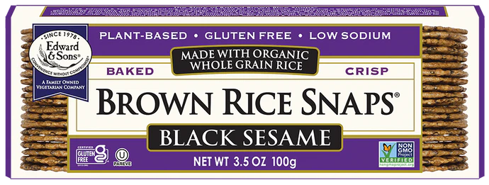 Edward & Sons - Rice Snaps - Black Sesame, 100 g