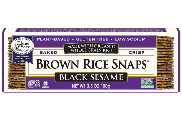 Edward & Sons - Rice Snaps - Black Sesame, 100 g