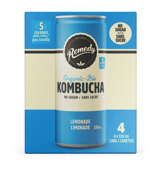 Remedy Drinks - Organic Lemonade Kombucha, 4x330 mL