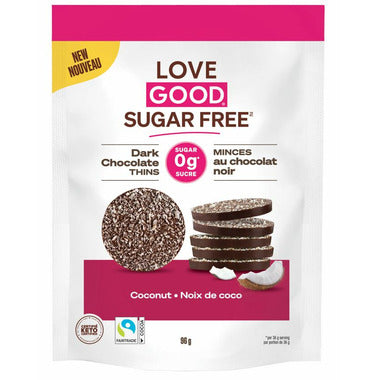 Love Good Fats - Dark Chocolate Thins with Coconut, 96g
