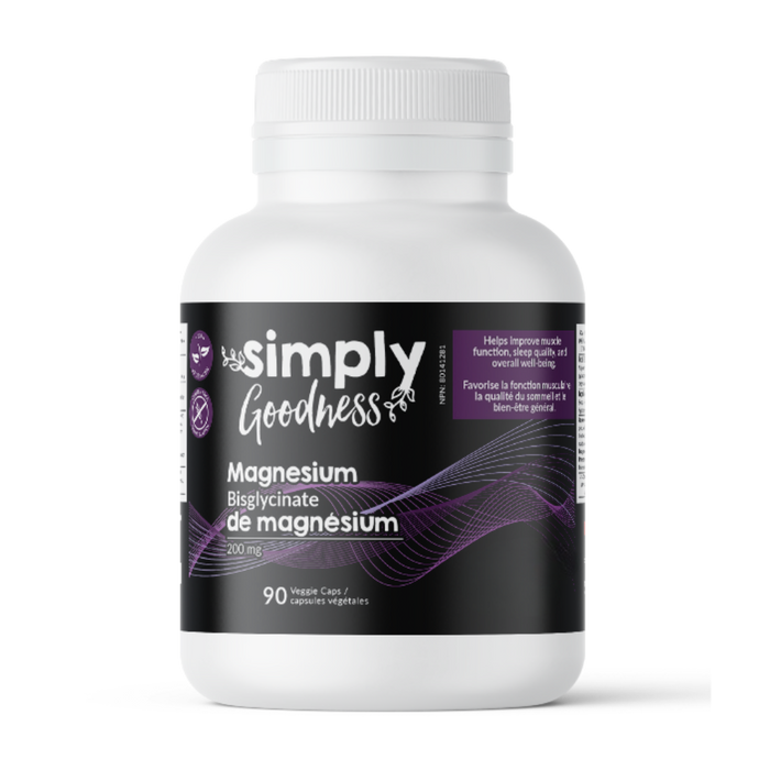 Simply Goodness - Magnesium Bisglycinate 200 mg, 90 Vcaps