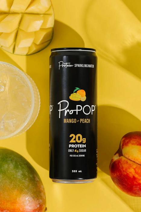 ProPOP - Sparkling Protein Water Mango Peach, 355 mL