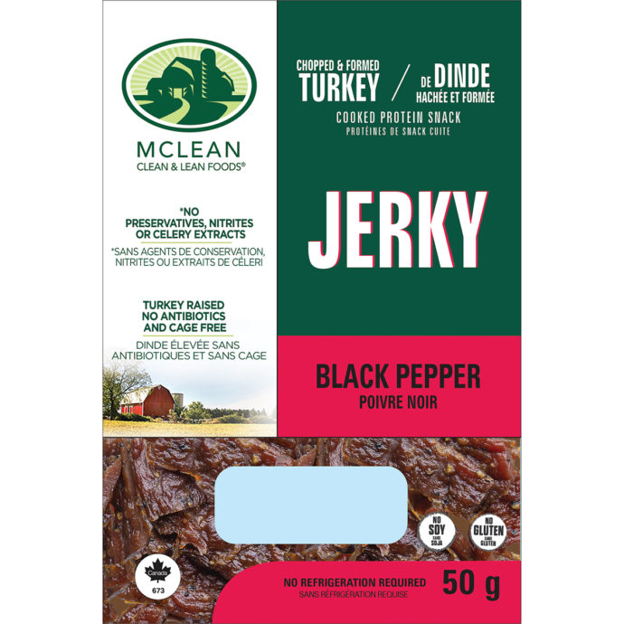 McLean Meats Inc - Turkey Jerky - Pepper, 50 g