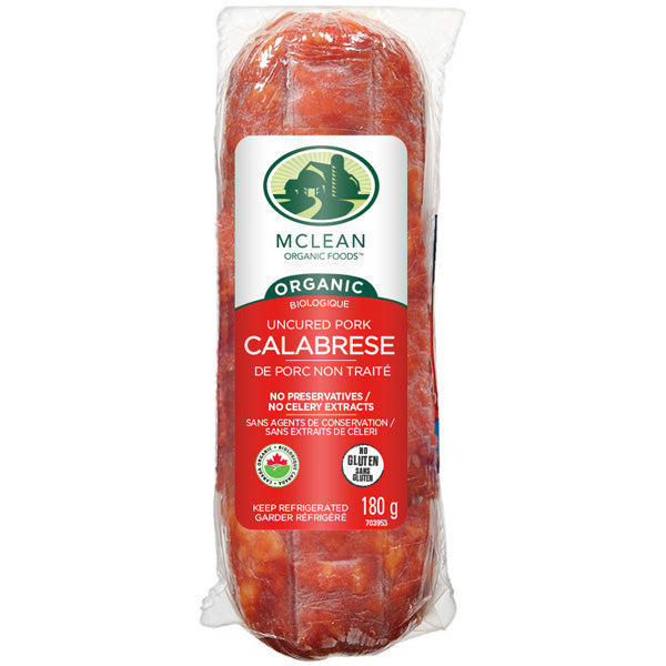 McLean Meats Inc - Organic Mini Calabrese Salami (Chub), 180 g