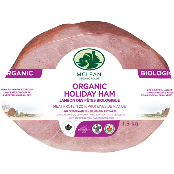 McLean Meats Inc - Organic Half Honey Ham, 1.5 kg