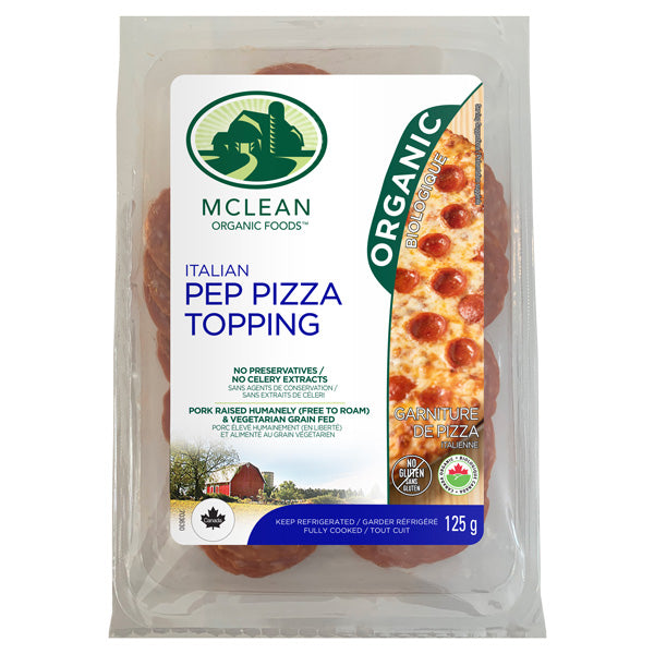 McLean Meats Inc - Organic Italian Pepperoni Pizza Topping, 125 g