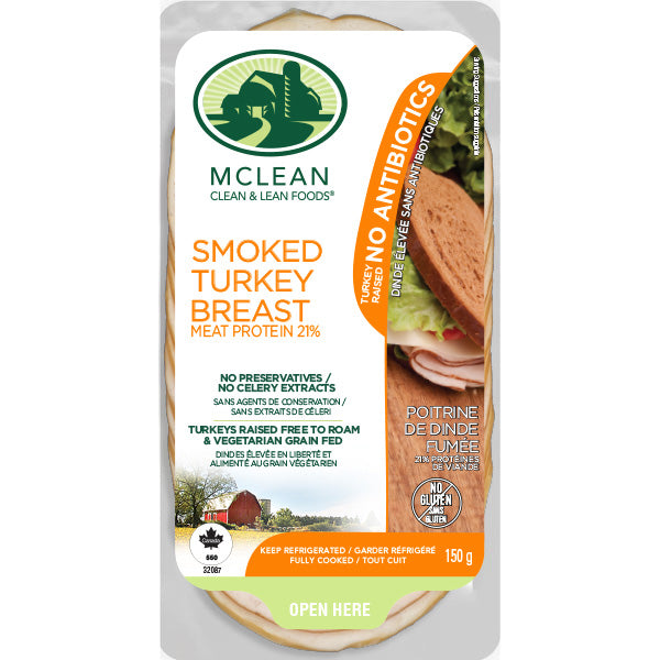 McLean Meats Inc - Organic Smoked Turkey Breast - Sliced, 150 g