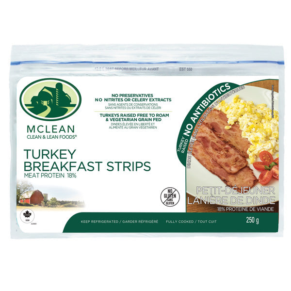 McLean Meats Inc - Turkey Breakfast Strips, 250 g