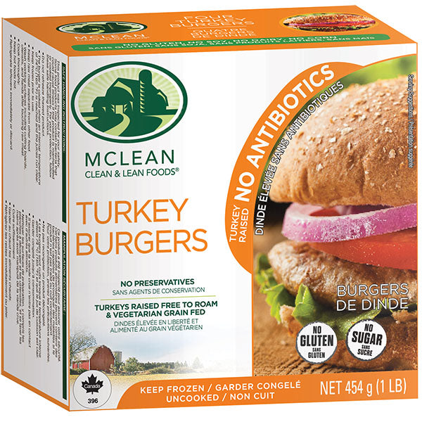 McLean Meats Inc - Turkey Burger, 454 g