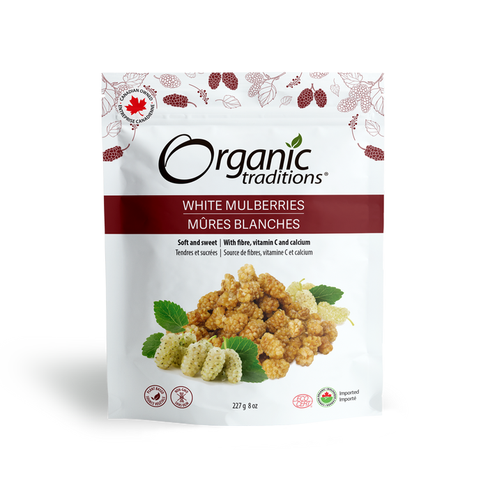 Organic Traditions - White Dried Mulberries, 227 g