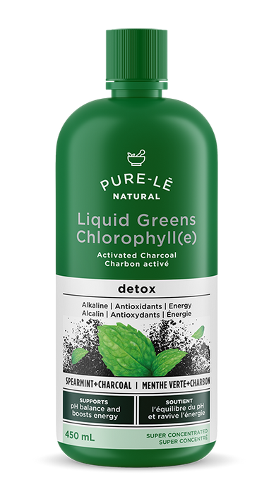 Pure-le Natural - Liquid Greens Chlorophyll - Spearmint & Activated Charcoal, 450 mL