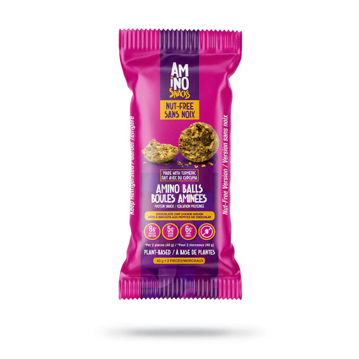 Amino Snacks - Amino Balls Nut-Free Chocolate Chip Cookie Dough, 40 g