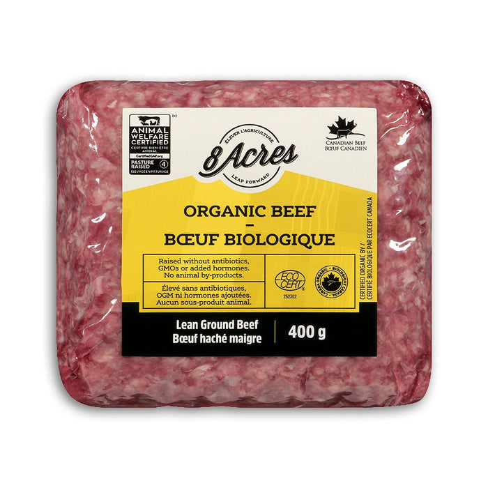 8 Acres - Organic Lean Ground Beef, 400 g