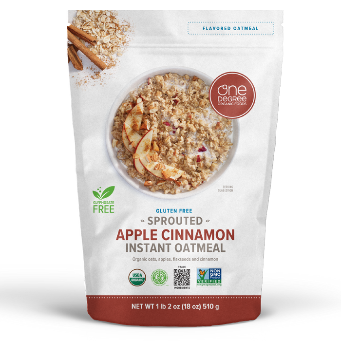 One Degree - Sprouted Instant Oatmeal - Apple Cinnamon, 510 g