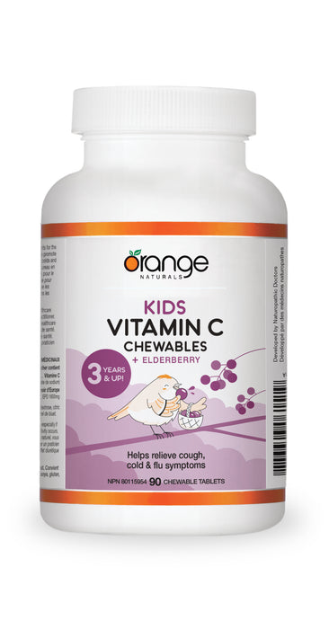 Orange Naturals - Kids Vitamin C + Elderberry, 90 Tabs