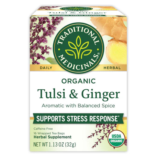 Traditional Medicinals - Tulsi & Ginger Tea, 16 Count