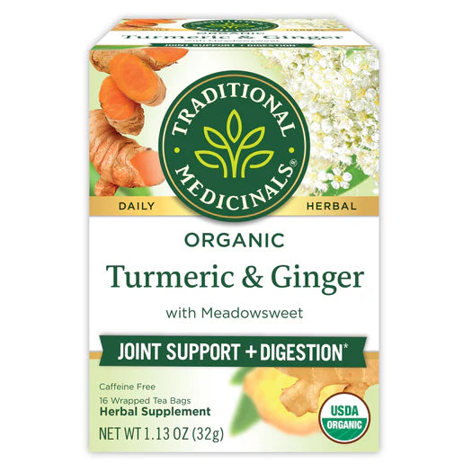 Traditional Medicinals - Turmeric & Ginger with Meadowsweet Tea, 16 Count