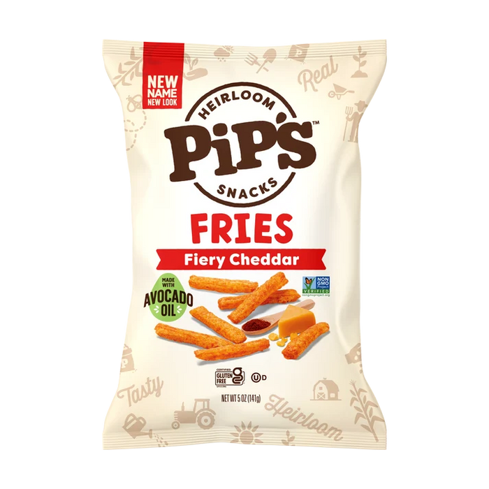 Pip's Heirloom Snacks - Fiery Cheddar Fries, 141 g
