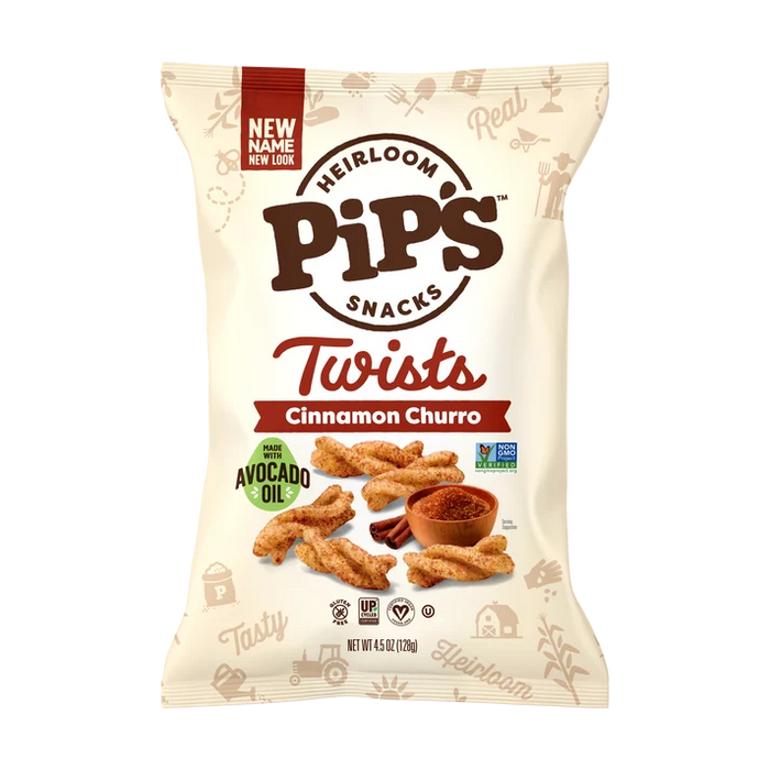 Pip's Heirloom Snacks - Cinnamon Churro Twists, 128 g