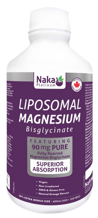 Naka Platinum - Liposomal Magnesium Bisglycinate, 600 mL