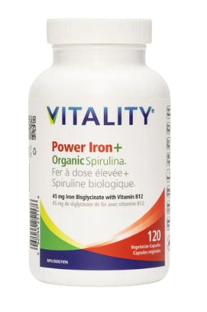 Vitality Products - Power Iron + Organic Spirulina, 120 Vcaps