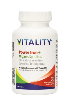 Vitality Products - Power Iron + Organic Spirulina, 30 Vcaps