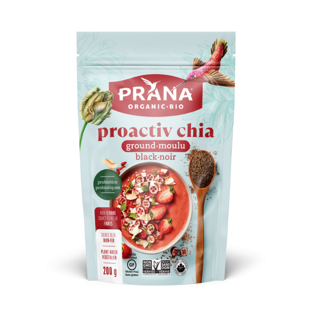 Prana - Ground Black Chia + Probiotics, 200 g