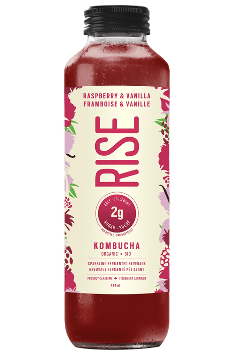 Rise Kombucha - Raspberry & Vanilla - Low Sugar, 1 L