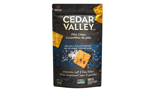 Cedar Valley Selections - Pita Chips Sea Salt and Black Pepper, 180 g