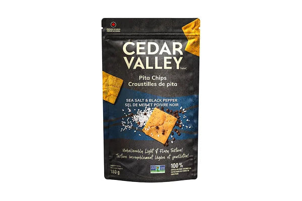 Cedar Valley Selections - Pita Chips Sea Salt and Black Pepper, 180 g