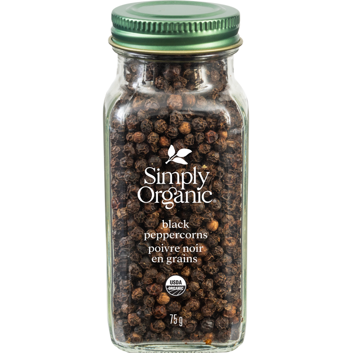 Simply Organic - Black Peppercorns, 75 g