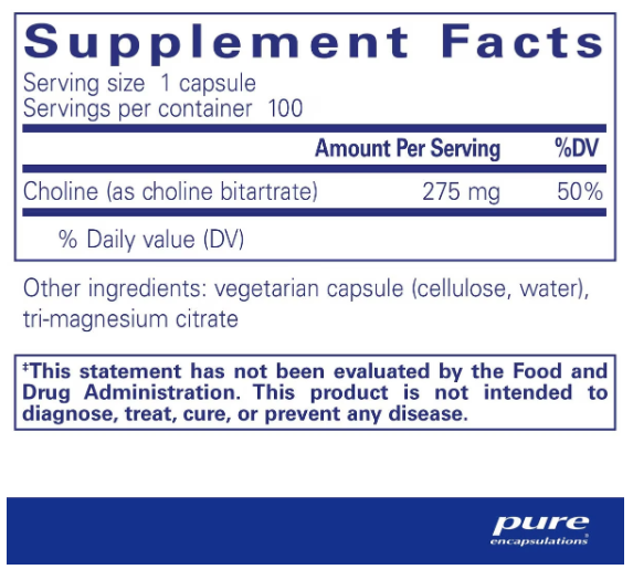 Pure Encapsulations - Choline Bitartrate, 60 Capsules