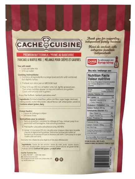 Cache Cuisine - Buttermilk Pancake Waffle Mix, 908 g