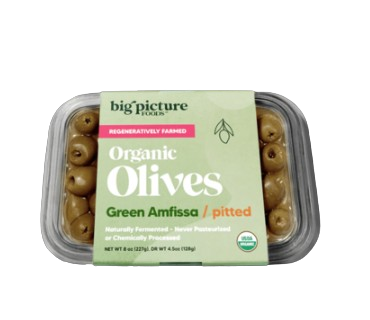 Big Picture Foods - Green Amfissa Olives - Pitted, 230 mL