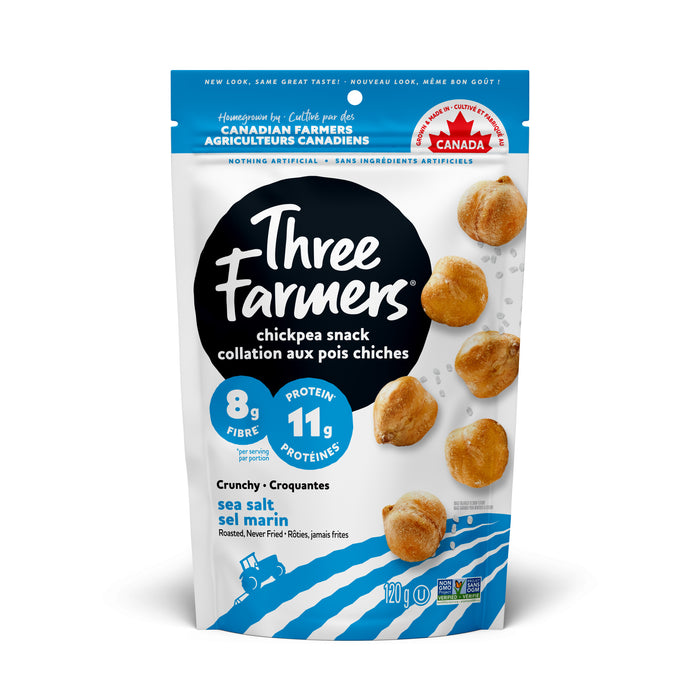Three Farmers - Roasted Chickpeas- Sea Salt, 120 g
