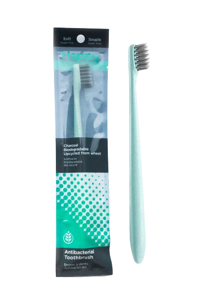 Happy Natural Products - Charcoal Biodegradable Toothbrush, Each