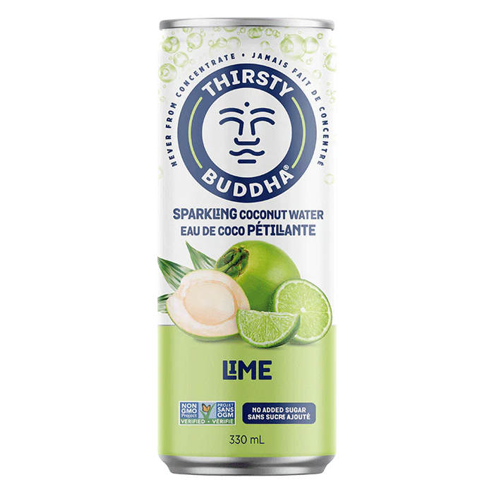 Thirsty Buddha - Sparkling Coconut Water - Lime, 330 mL